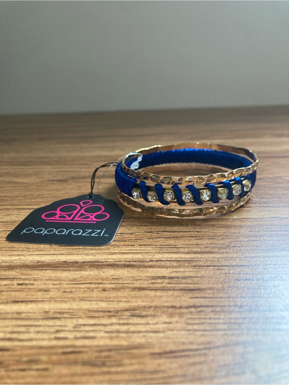 NWT Paparazzi Shine Bright like a Diamond Blue Bracelet 3 Bangle Set